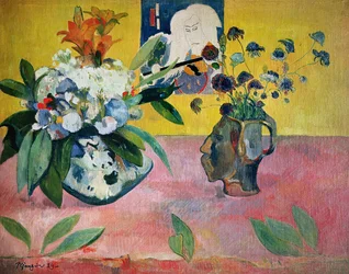 Bloemen en een Japanse prent, 1889